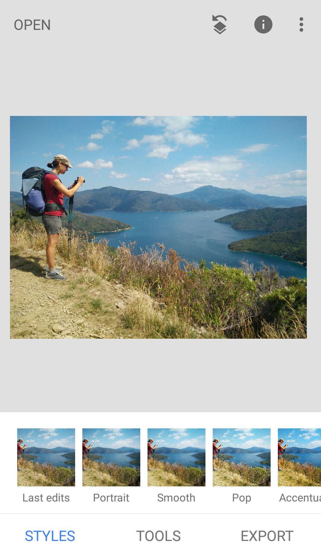 UI von Snapseed
